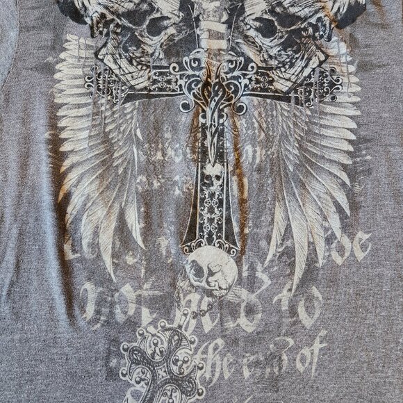 The Raw Uncut Men's T-Shirt Skulls and Cross Double-Sided - Picture 2 of 7